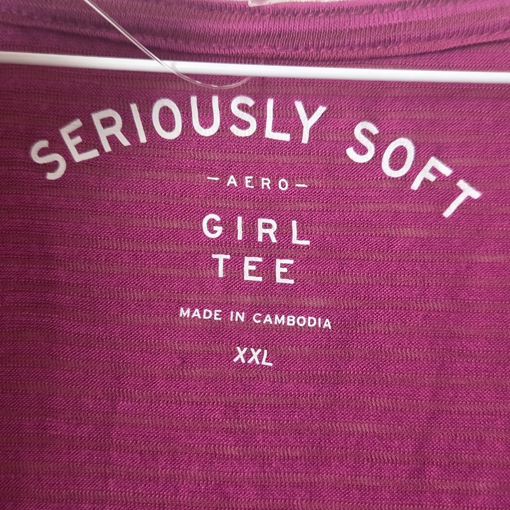 NWT Aeropostale Seriously Soft Aero Girl Tee Womens Size XXL Striped Sheer - Picture 3 of 10